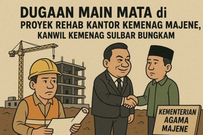 Dugaan Main Mata di Proyek Rehab Kantor Kemenag Majene, Kanwil Kemenag Sulbar Bungkam