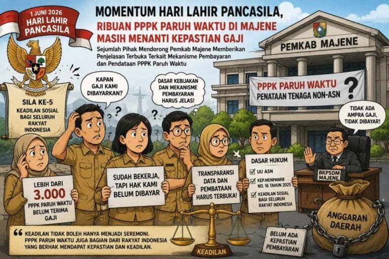 Momentum Hari Lahir Pancasila, Ribuan PPPK Paruh Waktu di Majene Masih Menanti Kepastian Gaji