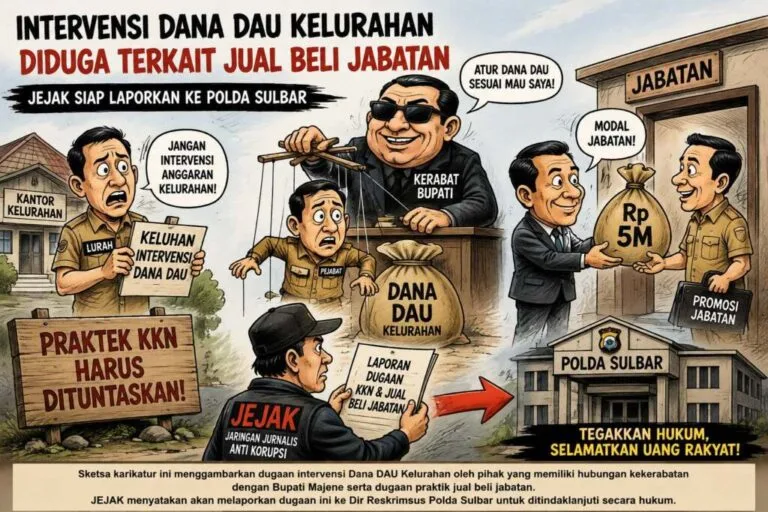 Dugaan Intervensi Dana DAU Kelurahan Mengarah ke Isu Jual Beli Jabatan, JEJAK Siap Laporkan ke Polda Sulbar